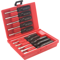 Jeu de tourne-&eacute;crous &agrave; mandrin perc&eacute; avec mallette en plastique rouge, 10 mcx, M&eacute;trique Absolute Business Supply