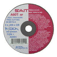 Cut-Off Wheel (A36T), 3" x 0.035", 3/8" Arbor, Type 1, Aluminum Oxide, 25000 RPM Absolute Business Supply