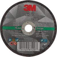 Meule &agrave; tronçonner Silver, 3" x 0,04", Arbre de 3/8"-24, Type 1, C&eacute;ramique, 25645 Tr/min Absolute Business Supply