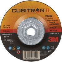 Disque de coupe et de meulage &agrave; changement rapide Cubitron II, 4-1/2" x 1/8", Arbre de 5/8"-11, Type 27, C&eacute;ramique Absolute Business Supply