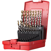 Jeu de forets s&eacute;rie courte, 19 morceaux, Acier rapide Absolute Business Supply