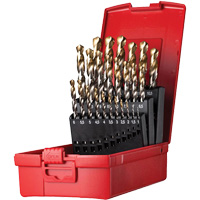 Jeu de forets s&eacute;rie courte combin&eacute;s robustes, 25 morceaux, Acier rapide Absolute Business Supply