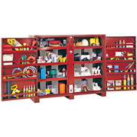 Armoire &agrave; tablettes Jobsite, Acier, 49 pi³, Rouge Absolute Business Supply