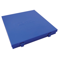 Boîte en m&eacute;tal mince, 10-1/2" P x 9-1/4" la x 1-1/4" h, Bleu Absolute Business Supply