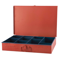 Compartment Box With 12 Adjustable Compartments, 12" D x 18" W x 3" H, Red Absolute Business Supply