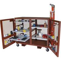 Armoire mobile en treillis, Acier, 49 pi³, Rouge Absolute Business Supply