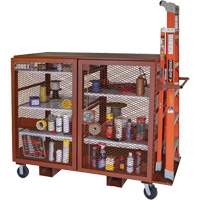 Armoire mobile en treillis, Acier, 49 pi³, Rouge Absolute Business Supply