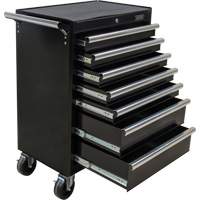 Chariot &agrave; outils industriel, 7 tiroirs, 27" la x 18-3/4" p x 39" h, Noir Absolute Business Supply