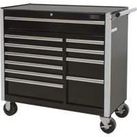 Chariot &agrave; outils industriel, 11 tiroirs, 41" la x 18-3/4" p x 39-1/3" h, Noir Absolute Business Supply