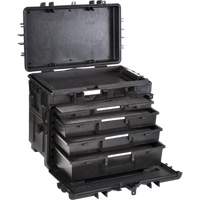 Coffre &agrave; outils mobile avec tiroirs, 4 tiroirs, 22-4/5" la x 15" p x 18" h, Noir Absolute Business Supply