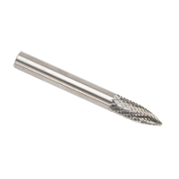 CLEVELAND Solid Carbide Burrs - Tree Shape Pointed End, SG-1, 1/4" Dia., 1/8" Shank Absolute Business Supply