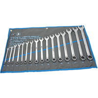 Fully Polished Long Pattern Combination Wrench Set, Combination, 16 Pieces, Metric Absolute Business Supply