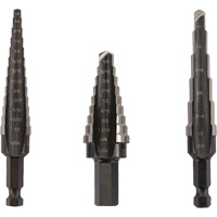 Unibit&reg; Step Drill Set, 3 Pieces, High Speed Steel Absolute Business Supply