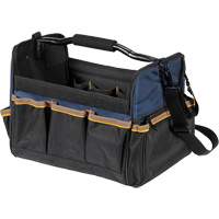 Sacs &agrave; outils souple &agrave; dessus ouvert de 14", Polyester, 21 pochettes, Beige Absolute Business Supply