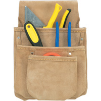 Drywall Tool Pouch, Multiple Tool Holder, Leather, 3 Pockets Absolute Business Supply