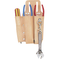 Lineman's Tool Pouch, Multiple Tool Holder, Leather, 3 Pockets Absolute Business Supply