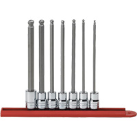 Jeu de douilles SAE &agrave; embout sph&eacute;rique long, Hexagonale, Prise 3/8", 7 mr Absolute Business Supply