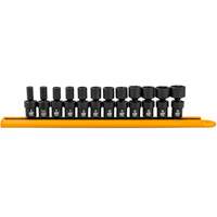 Jeu de 12 douilles m&eacute;triques flexibles universelles &agrave; chocs 1/4" &agrave; 6 pans Absolute Business Supply