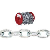 Chaîne ronde Proof Campbell, Acier &agrave; faible teneur en carbone, 3/16" x 100' (30,4 m) l, Calibre 30, Charge d'utilisation 800 lb (0,4 tonne) Absolute Business Supply