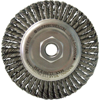 Brosses m&eacute;talliques &agrave; touret, Dia. 5-7/8", Fils 0,02", Arbre 5/8"-11, Acier Absolute Business Supply