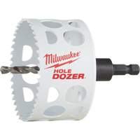 Scie-cloche Hole Dozer avec arbre, 3", Profondeur de la coupe 1-5/8", Bim&eacute;tal Absolute Business Supply