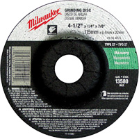 Grinding Wheel, 4-1/2" x 1/4", 7/8" Arbor, Silicon Carbide, Type 27 Absolute Business Supply