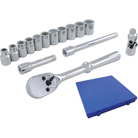 Jeu de douilles et accessoires, 15 Mcx, Prise de 3/8" Absolute Business Supply