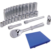 Jeu de douilles m&eacute;triques et accessoires, 26 Mcx, Prise de 3/8", Profond Absolute Business Supply
