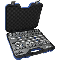 Jeu de douilles SAE et m&eacute;triques & accessoires, 38 Mcx, Prise de 1/2" Absolute Business Supply