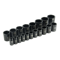 Jeu de douilles SAE, 19 Mcx, Chocs, Prise de 1/2" Absolute Business Supply