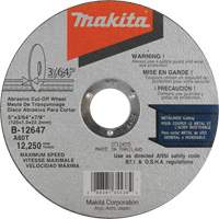 Meule &agrave; tronçonner mince, 5" x 3/64", Arbre de 7/8", Type 1, Oxyde d'aluminium, 12250 Tr/min Absolute Business Supply