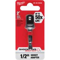 Adaptateur de douille &agrave; chocs Shockwave, 1/4" Prise, Dimension m&acirc;le 1/2", Sph&eacute;rique, 2" lo Absolute Business Supply