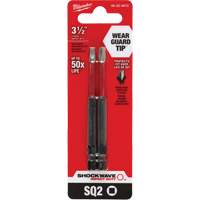 Embout de tournevis Shockwave Impact Duty, Carr&eacute;e, Embout #2, Prise 1/4", Longueur 3-1/2" Absolute Business Supply