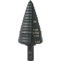#12 Multi-Hole Step Drill Bit, 7/8" - 1-3/8" , 1/16" Increments, High Speed Steel Absolute Business Supply