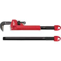 Cheater Adaptable Pipe Wrench, 2-1/2" Jaw Capacity, 18"/24"/10" Long, Powder Coated Finish, Ergonomic Handle Absolute Business Supply