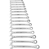 Ratcheting Wrench Set, Combination, 15 Pieces, Metric Absolute Business Supply
