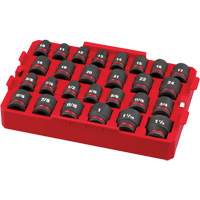 Jeu de douilles profondes 3/8" Shockwave Impact Duty Packout, 27 Mcx, Chocs, Prise de 1/2" Absolute Business Supply