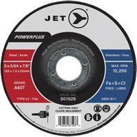 Meule &agrave; tronçonner PowerPlus A60T, 5" x 3/64", Arbre de 7/8", Type 27, 12 200 Tr/min Absolute Business Supply