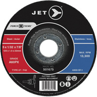 Meule &agrave; tronçonner Power-Xtreme A60PX, 6" x 3/64", Arbre de 7/8", Type 27, 10 200 Tr/min Absolute Business Supply