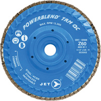 PowerBlend TRM QC Trimmable Flap Disc, 4-1/2" x 5/8"-11, Type 27, Z60 Grit, Zirconia Alumina Absolute Business Supply