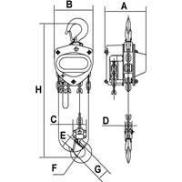 KCH Series Chain Hoists, 20' Lift, 2200 lbs. (1 tons) Capacity, Alloy Steel Chain Absolute Business Supply