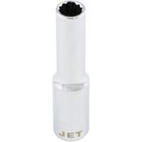 Chrome Socket, 8 mm, 1/4" Drive, 12 Points, Deep Absolute Business Supply