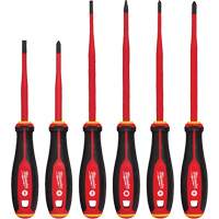 Jeu de tournevis isol&eacute;s &agrave; pointe &eacute;troite, 6 mcx, Magn&eacute;tique Absolute Business Supply