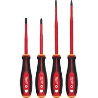Jeu de tournevis isol&eacute;s &agrave; pointe &eacute;troite, 4 mcx, Magn&eacute;tique Absolute Business Supply