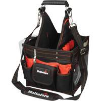 11" Electrical/Maintenance Tool Carrier with Parts Tray, Ballistic Polyester, Black/Red Absolute Business Supply