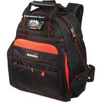 Lighted Tool Backpack, Black/Red, Ballistic/Polyester Absolute Business Supply