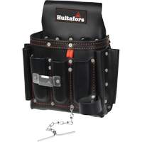 Electrician's Tool Pouch, Leather, 8 Pockets, Black Absolute Business Supply