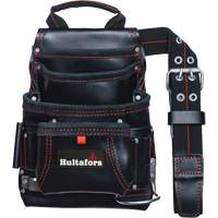 Carpenter's Nail & Tool Bag, Leather, 11 Pockets, Black Absolute Business Supply