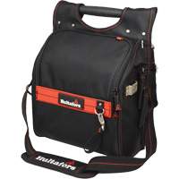 Zippered Professional Electrician's Tool Pouch, Ballistic Polyester, 19 Pockets, Black/Red Absolute Business Supply