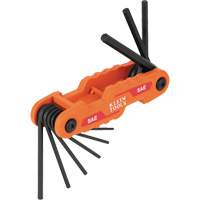 Compact Folding Hex Key Set, 9 Pcs., Imperial Absolute Business Supply
